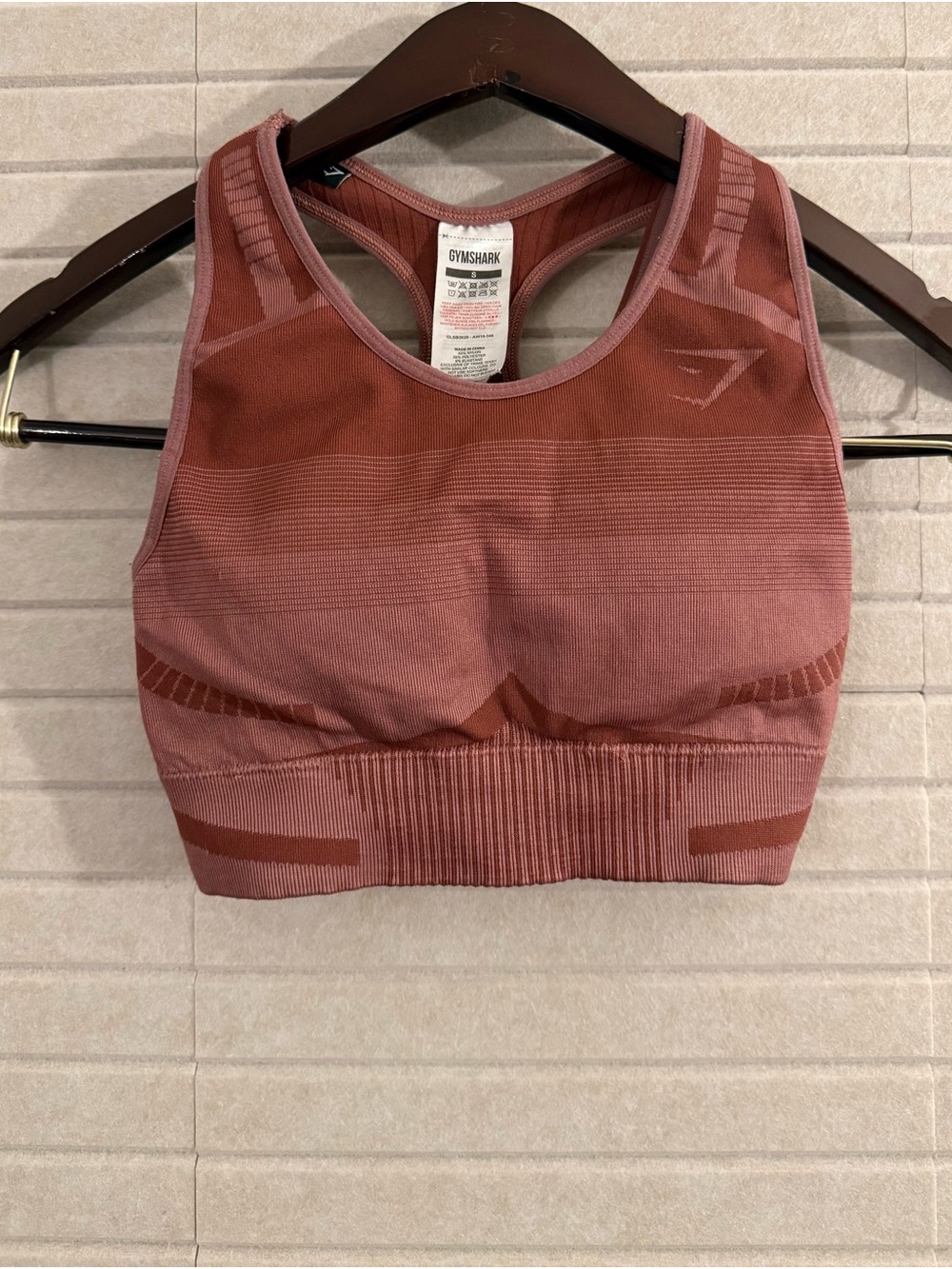 Gymshark Seamless Open Back Sports Bra Mauve Size S